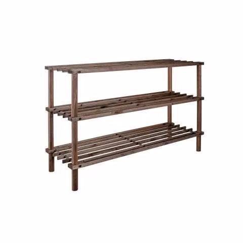 Zapatero Organizador de Madera 3 Niveles Café Oscu