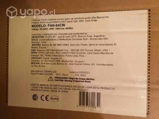 Panel Led 48W 63 x 63 x 4