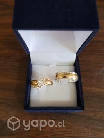 Anillos de plata con lamina de oro, gruesor 6mm - Imagen 1
