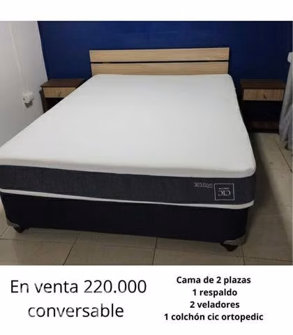 Cama de 2 plazas con colchón