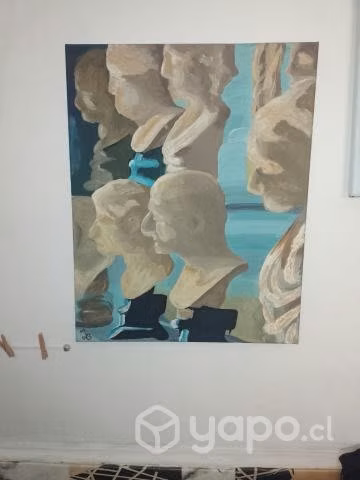Pintura de esculturas abstractas - óleo (40x50 cm)