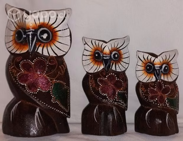Set trio Búho 15,12 y 10 cm.
