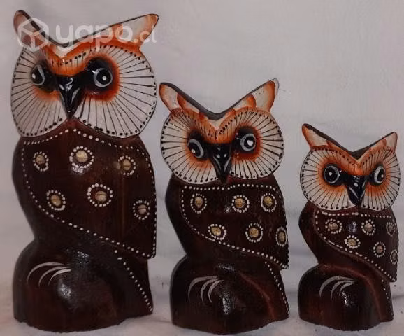 Set trio Búho 15,12 y 10 cm.