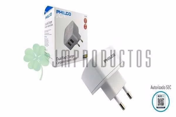 Cargador Philco Doble Usb Carga Rapida Certificado - Imagen 3