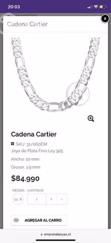 Cadena de plata, 55 cm - Imagen 2