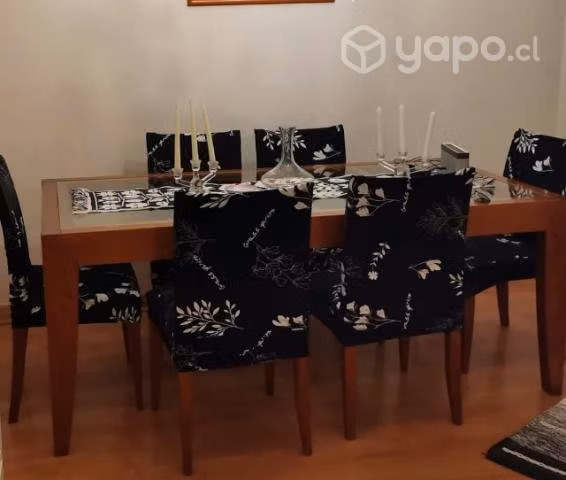 Comedor 6 sillas ubiera cristal