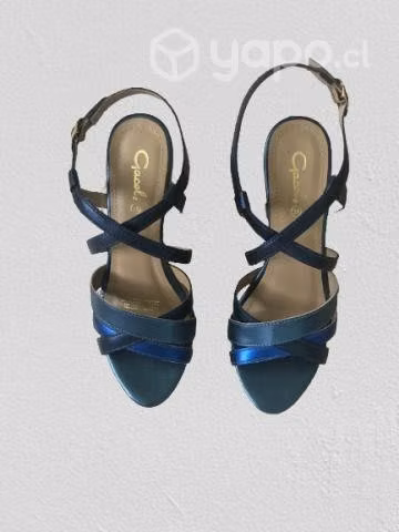 Sandalia, Chala "gacel" azul. cuero. n° 37