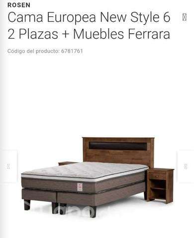Cama 2 plazas Rosen SEMI NUEVA