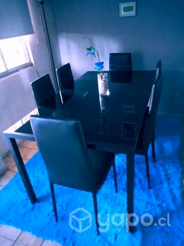 Comedor negro 6 sillas