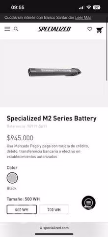Bateria Specialized M2 500 wh