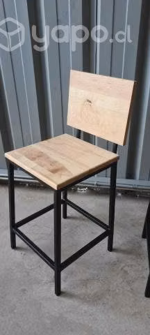 Silla Alta Barra cocina Taburete Bar madera Lenga - Imagen 3
