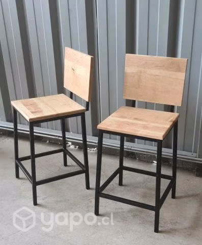 Silla Alta Barra cocina Taburete Bar madera Lenga