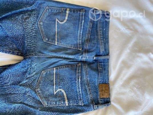 Jeans con flecos marca American Eagle talla 38 - Imagen 2