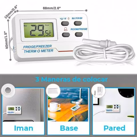 Termometro Digital Refrigerador Sonda Alarma Max B