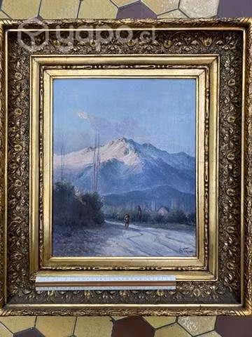 Antiguo cuadro Pintura Chilena Florencio Vial