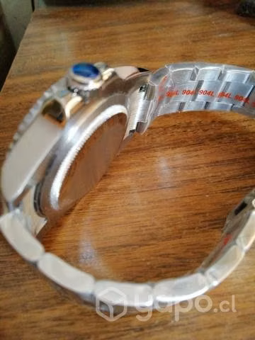 Reloj tipo Rlx acero 904K cristal safiro Mecánico
