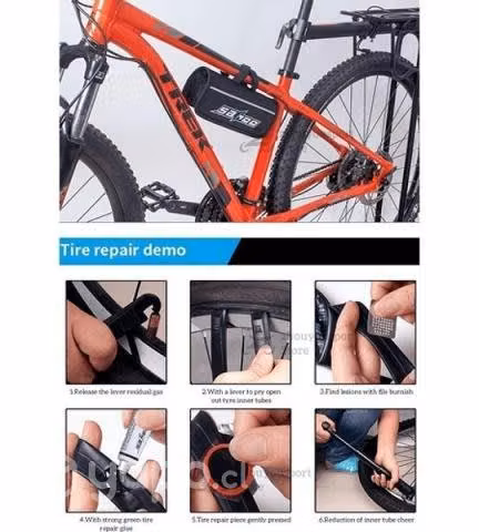Kit Herramientas Bicicletas Con Bombin Reparacion