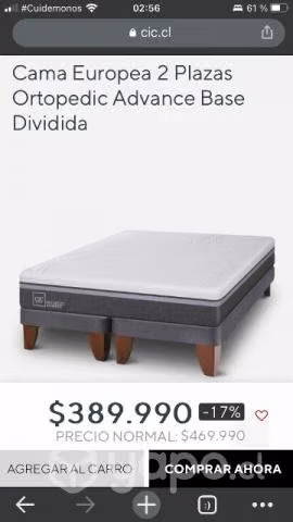 Cama 2 plazas Cic Ortopedic Advance usada - Imagen 6