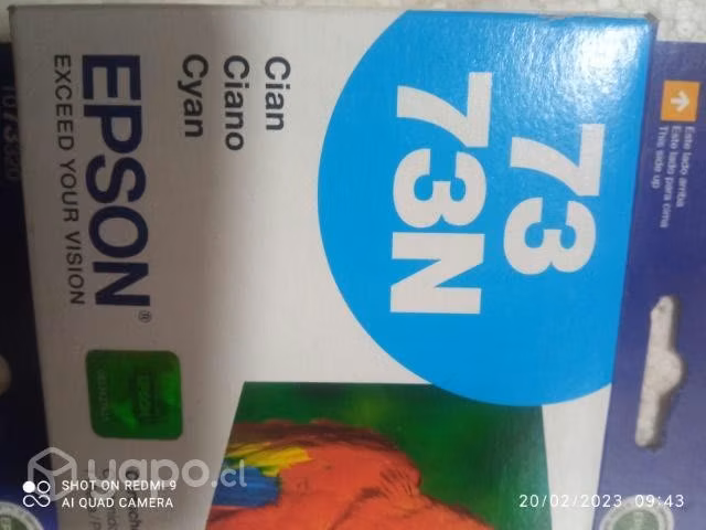 Tintas Epson 73n azul colores originales