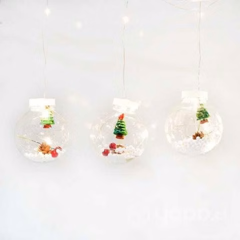 Guirnalda esfera trasparentes con luces led arbol - Imagen 4