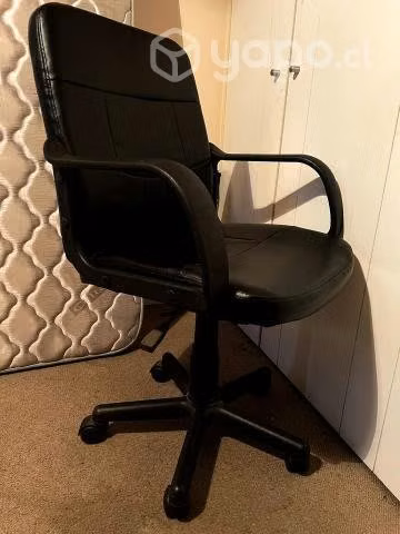 Conjunto de 2 sillas ejecutivas negras de cuero