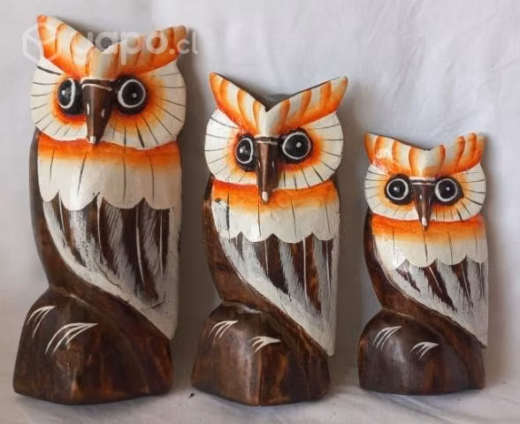 Set trio Búho 20, 18 y 15 cm.