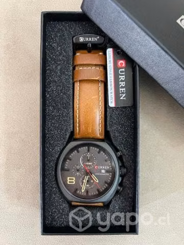 Reloj Cronógrafo correa de cuero para hombre
