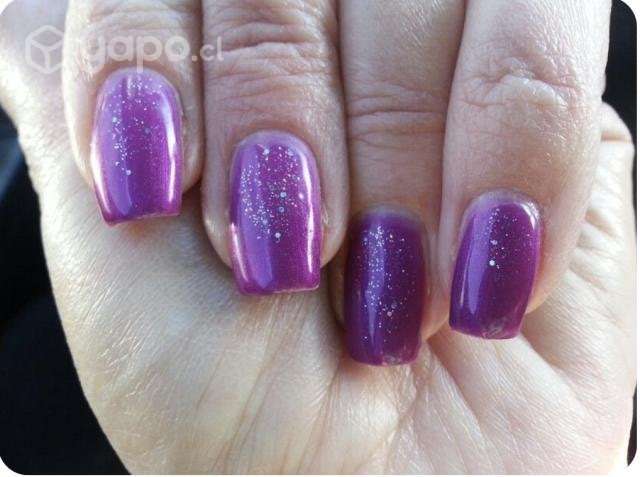 Esmalte Gel Uv Gelish Starburst Con Glitter Morado - Imagen 2