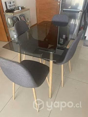 Comedor Vidrio 4 Sillas