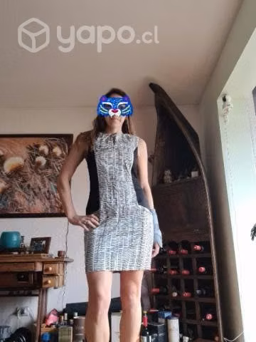 Vestido azul con blanco IO corto - Imagen 3