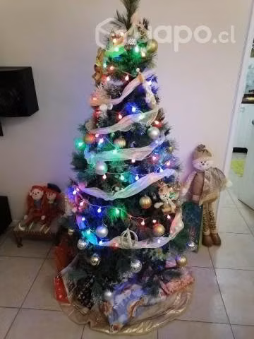 Árbol de navidad +luces + adornos