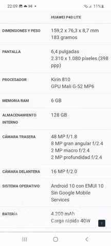 Celular huawei p40 lite