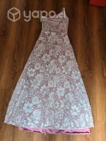 Vestido rosado largo floreado
