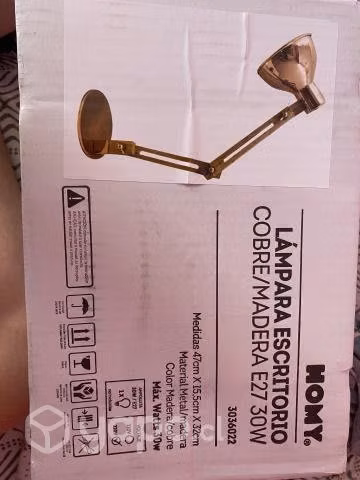 Lampara escritorio cobre/madera