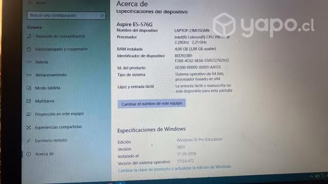 Compu acer negro