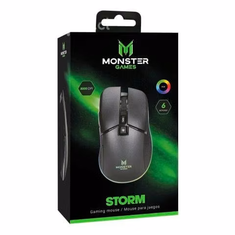 Mouse Gamer Monster Negro RGB 6 Botones