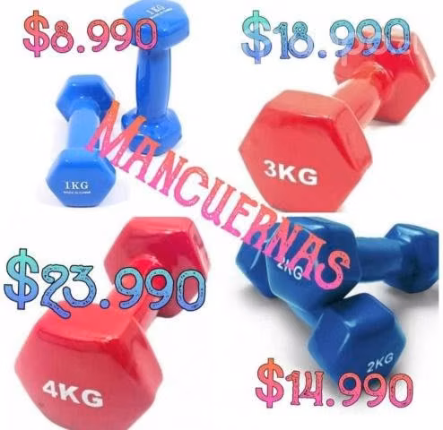 Mancuernas pesas 1 2 3 4 kilos