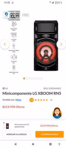LG Rn5 cómo nuevo poco uso viene con su control re - Imagen 5