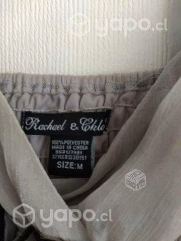 Vestido de Fiesta Negro con Gris Talla M