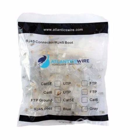 Conector rj45 cat6 , 100 uni. 2 piezas. facil arma - Imagen 2