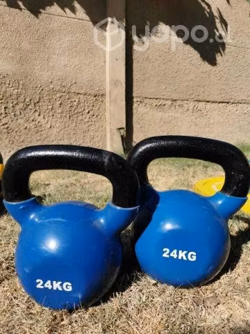 Par Pesas rusas 24kg rivestida vinilo semi nueva