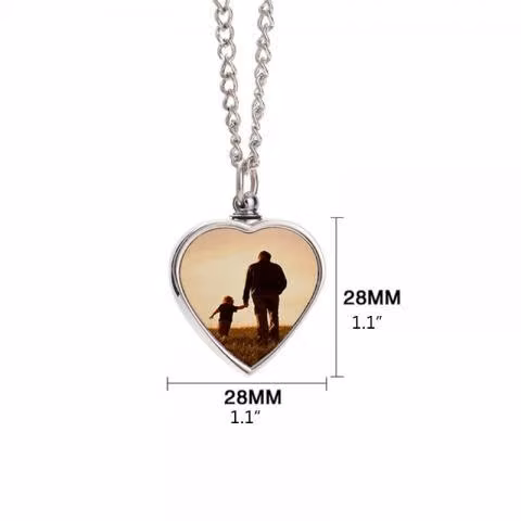 Collar Corazon Urna Cenizas Cremacion Con Foto