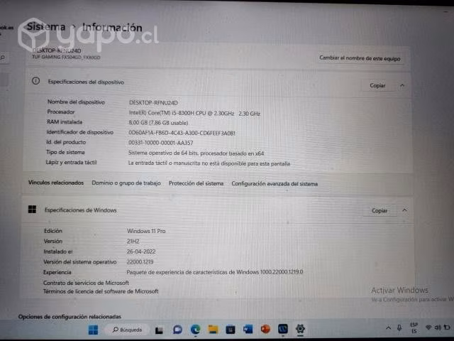 Notebook asus tuf gaming fx504 series
