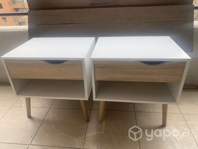 Veladores 1 cajón casi nuevos blanco modelo Oslo