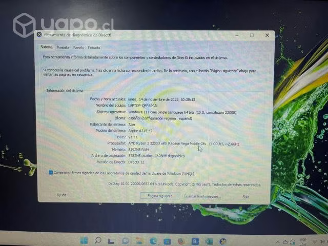 Notebook acer aspire 3 rojo - Imagen 2