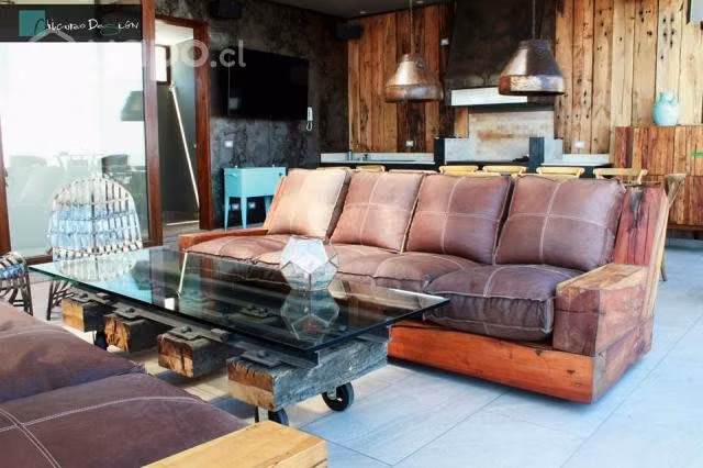 Muebles de metal -madera -acero inoxidable