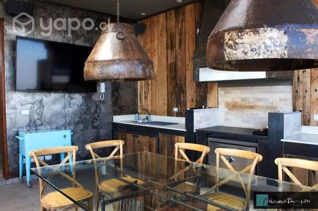 Muebles de metal -madera -acero inoxidable