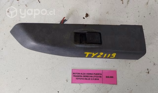 Boton Alza Vidrio Puerta Trasera Der Toyota Hilux