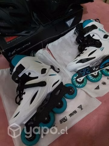 Patines en línea + protecciones - Imagen 4