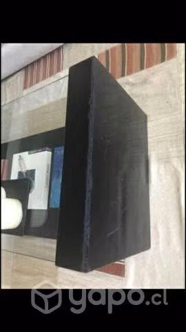 Mesa de centro madera negra con vidrio arriba